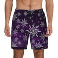 thumbnail image 1 of Haiem Snowflake Gradient Purple Mens Swim Trunks with Compression Liner 2 in 1 Swimming Shorts Stretch Swimwear Quick Dry,Board Shorts-Large, 1 of 9