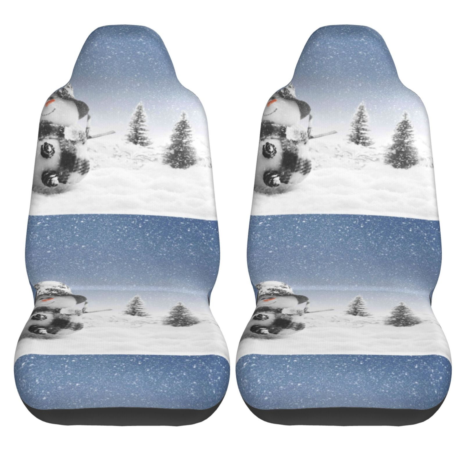 Haiem Snowman And Christmas Tree Printed Car Seat Covers Set of 2