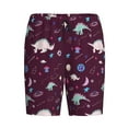 thumbnail image 1 of Haiem Space Dinosaur Men's Pajama Short with Soft Woven Cotton Elastic Waistband Sleep Short-Small, 1 of 9