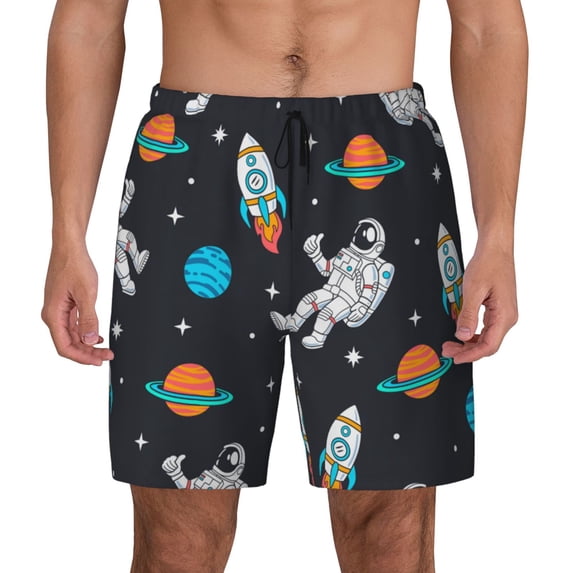 Haiem Space Men'S Quick-Dry Swim Trunks: Comfortable Beach Shorts With Mesh Lining And Pockets - Ideal For Swimming And Sunbathing Small