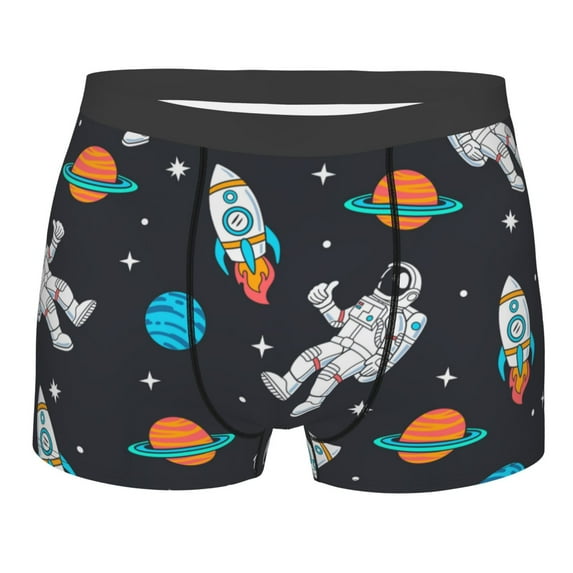 Haiem Space Men's Boxer Briefs, Every Day Comfort Stretch Cotton Moisture-Wicking Underwear-Medium