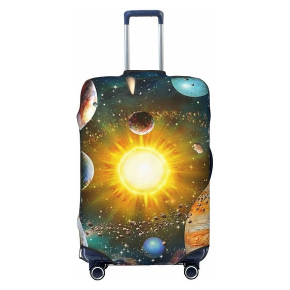 Haiem Space Planet Luggage Cover Printed Suitcase Covers for Luggage Elastic Washable Suitcase Protector Fits 18-32 Inch Luggage-Large