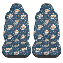Haiem Space Puppy Printed Car Seat Covers Set of 2, Universal Fit Car Seat Covers,Protective Seat Covers,Comfortable Car Seat Covers, Easy Installation Seat Covers