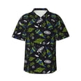 thumbnail image 1 of Haiem Space Rockets Printed Hawaiian Shirt for Men - Men’s Casual Beach Summer Shirts - Stretch Fabric with Modern Fit-Small, 1 of 9