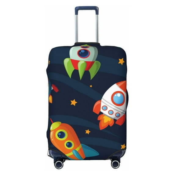 Haiem Spaceships And Stars Luggage Cover,Durable, Washable Suitcase Protector With Anti-Scratch Technology - Keep Your Luggage Looking New Small