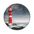 thumbnail image 1 of Haiem Spare Tire Cover , Wheel Cover with 3d Lighthouse in the Surf printed, Camper Spare Tire Cover Fit for Jeep Wrangler Rv SUV Truck Travel Trailer-17 inch, 1 of 9