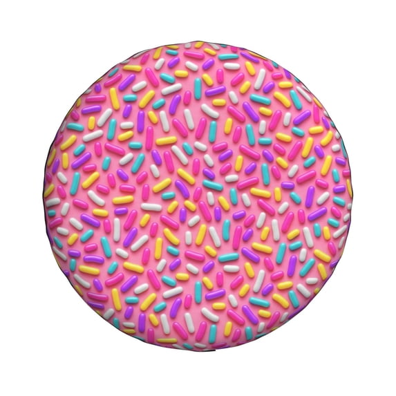 Haiem Spare Tire Cover , Wheel Cover with Colorful Donuts 1 printed, Camper Spare Tire Cover Fit for Jeep Wrangler Rv SUV Truck Travel Trailer-15 inch