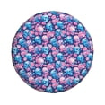 thumbnail image 1 of Haiem Spare Tire Cover , Wheel Cover with Blue Flower Skull printed, Camper Spare Tire Cover Fit for Jeep Wrangler Rv SUV Truck Travel Trailer-17 inch, 1 of 8