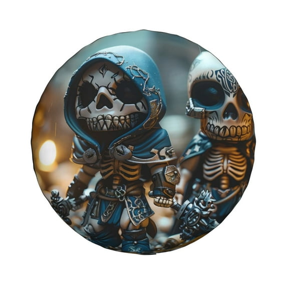 Haiem Spare Tire Cover , Wheel Cover with Cute Skeletons Figurines printed, Camper Spare Tire Cover Fit for Jeep Wrangler Rv SUV Truck Travel Trailer-14 inch