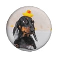 thumbnail image 1 of Haiem Spare Tire Cover , Wheel Cover with Dachshund Sitting in Bathtub printed, Camper Spare Tire Cover Fit for Jeep Wrangler Rv SUV Truck Travel Trailer-15 inch, 1 of 9
