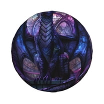 Haiem Spare Tire Cover , Wheel Cover with Fantasy Dragon In Cathedral printed, Camper Spare Tire Cover Fit for Jeep Wrangler Rv SUV Truck Travel Trailer-14 inch