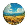 thumbnail image 1 of Haiem Spare Tire Cover , Wheel Cover with Field Bicycle Young Sunflower printed, Camper Spare Tire Cover Fit for Jeep Wrangler Rv SUV Truck Travel Trailer-14 inch, 1 of 8