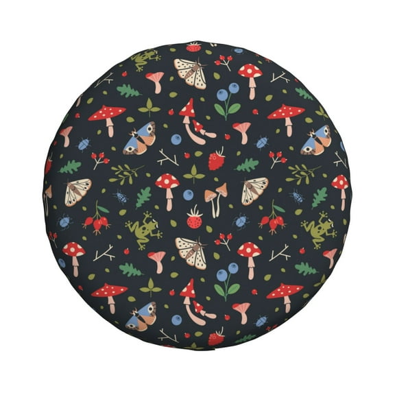 Haiem Spare Tire Cover , Wheel Cover with Forest Flora and Insects printed, Camper Spare Tire Cover Fit for Jeep Wrangler Rv SUV Truck Travel Trailer-14 inch