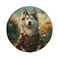 thumbnail image 1 of Haiem Spare Tire Cover , Wheel Cover with Forest Maple Leaf Husky printed, Camper Spare Tire Cover Fit for Jeep Wrangler Rv SUV Truck Travel Trailer-17 inch, 1 of 8
