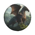 thumbnail image 1 of Haiem Spare Tire Cover , Wheel Cover with Forest Stone-Colored Dragon printed, Camper Spare Tire Cover Fit for Jeep Wrangler Rv SUV Truck Travel Trailer-15 inch, 1 of 8