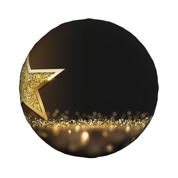 Haiem Spare Tire Cover , Wheel Cover with Gold Glittering Stars printed, Camper Spare Tire Cover Fit for Jeep Wrangler Rv SUV Truck Travel Trailer-14 inch