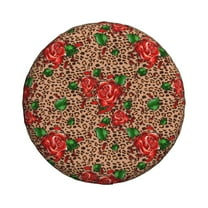 Haiem Spare Tire Cover , Wheel Cover with Rose Mix Leopard 1 printed, Camper Spare Tire Cover Fit for Jeep Wrangler Rv SUV Truck Travel Trailer-14 inch