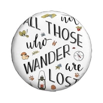Haiem Spare Tire Cover , Wheel Cover with Not All Those Who Wander Are Lost 3 printed, Camper Spare Tire Cover Fit for Jeep Wrangler Rv SUV Truck Travel Trailer-14 inch