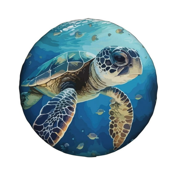 Haiem Spare Tire Cover , Wheel Cover with Watercolor Turtle printed, Camper Spare Tire Cover Fit for Jeep Wrangler Rv SUV Truck Travel Trailer-14 inch