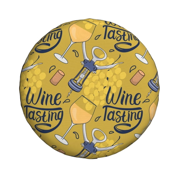 Haiem Spare Tire Cover , Wheel Cover with White Wine Seamless printed, Camper Spare Tire Cover Fit for Jeep Wrangler Rv SUV Truck Travel Trailer-16 inch