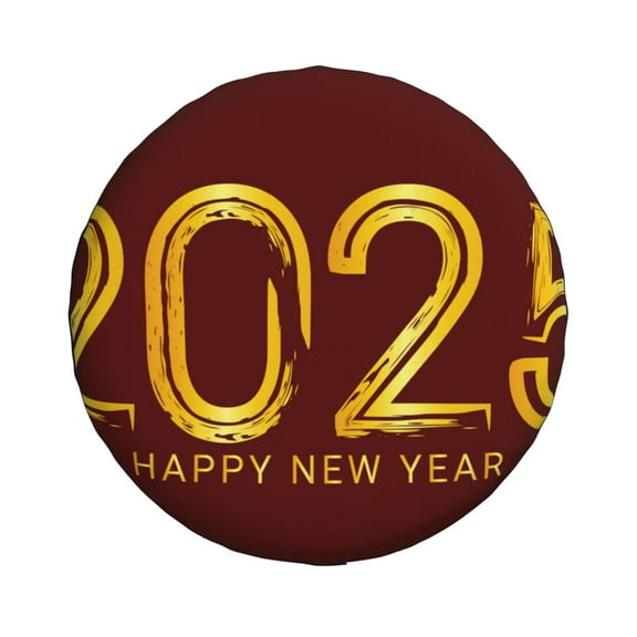 Haiem Spare Tire Cover , Wheel Cover with 2025 New Year 4 printed, Camper Spare Tire Cover Fit for Jeep Wrangler Rv SUV Truck Travel Trailer-14 inch