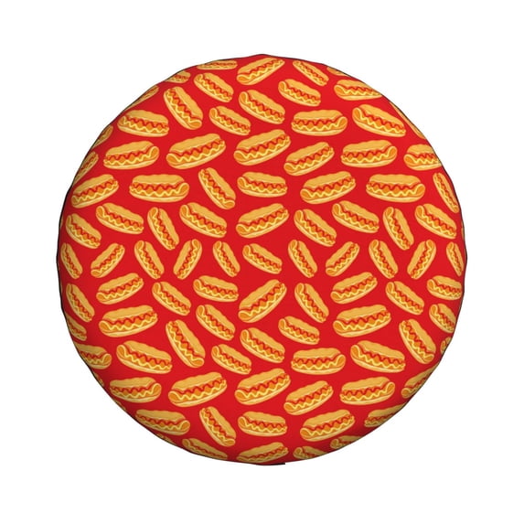 Haiem Spare Tire Cover , Wheel Cover with A Big Hot Dog printed, Camper Spare Tire Cover Fit for Jeep Wrangler Rv SUV Truck Travel Trailer-16 inch