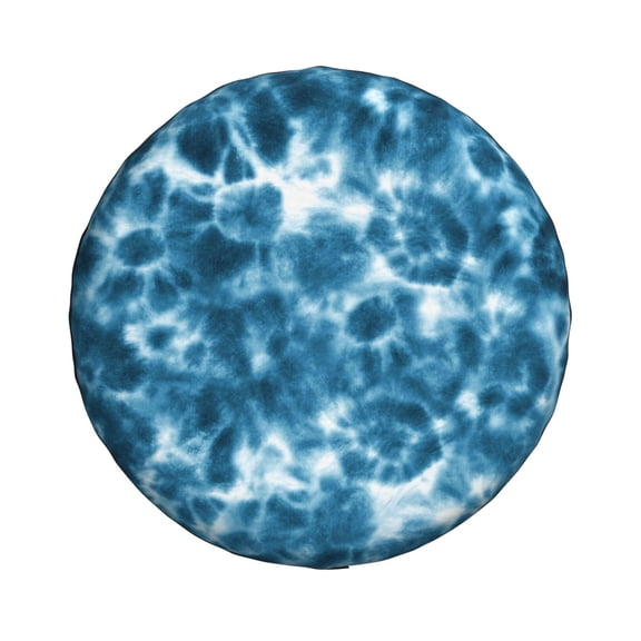 Haiem Spare Tire Cover , Wheel Cover with Blue Tie Dye printed, Camper Spare Tire Cover Fit for Jeep Wrangler Rv SUV Truck Travel Trailer-14 inch