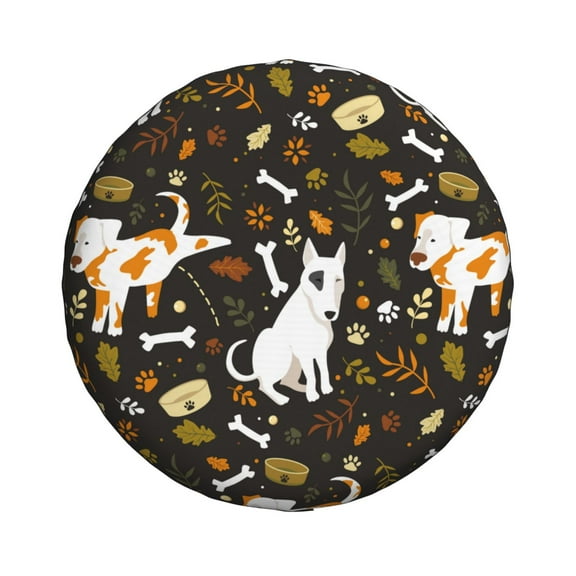 Haiem Spare Tire Cover , Wheel Cover with Bones And Leaves printed, Camper Spare Tire Cover Fit for Jeep Wrangler Rv SUV Truck Travel Trailer-17 inch
