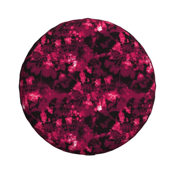 Haiem Spare Tire Cover , Wheel Cover with Burgundy Tie Dye printed, Camper Spare Tire Cover Fit for Jeep Wrangler Rv SUV Truck Travel Trailer-14 inch