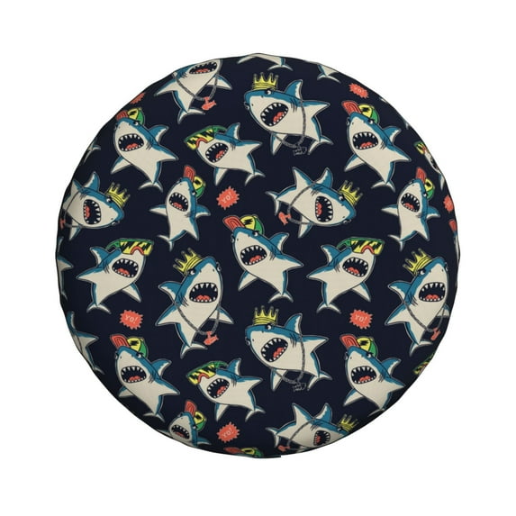 Haiem Spare Tire Cover , Wheel Cover with Cartoon Sharks printed, Camper Spare Tire Cover Fit for Jeep Wrangler Rv SUV Truck Travel Trailer-15 inch