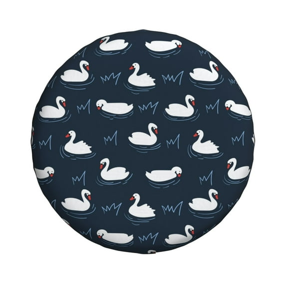 Haiem Spare Tire Cover , Wheel Cover with Cartoon Swan printed, Camper Spare Tire Cover Fit for Jeep Wrangler Rv SUV Truck Travel Trailer-16 inch