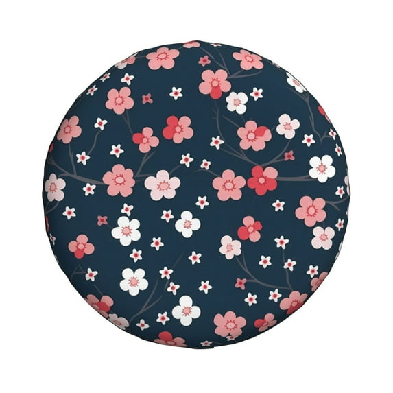Haiem Spare Tire Cover , Wheel Cover with Cherry Blossoms printed, Camper Spare Tire Cover Fit for Jeep Wrangler Rv SUV Truck Travel Trailer-15 inch