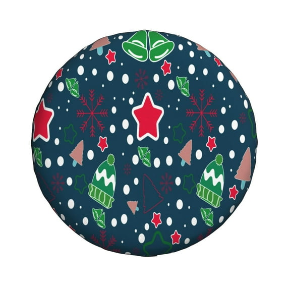 Haiem Spare Tire Cover , Wheel Cover with Christmas printed, Camper Spare Tire Cover Fit for Jeep Wrangler Rv SUV Truck Travel Trailer-16 inch