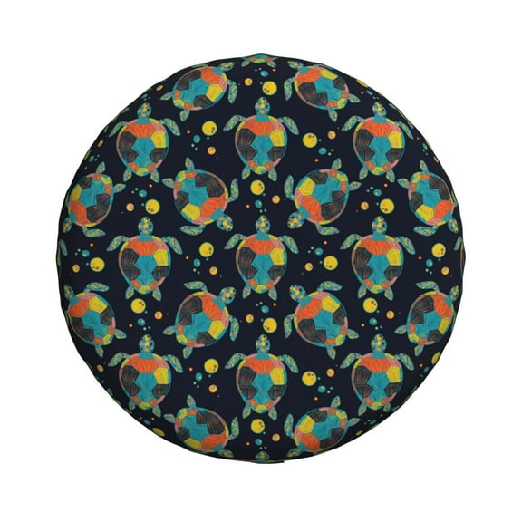 Haiem Spare Tire Cover , Wheel Cover with Colorful Turtles printed, Camper Spare Tire Cover Fit for Jeep Wrangler Rv SUV Truck Travel Trailer-14 inch