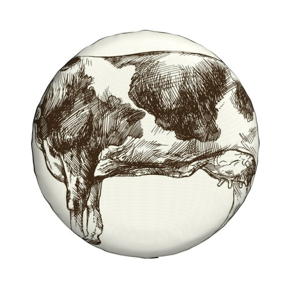 Haiem Spare Tire Cover , Wheel Cover with Cow 1 printed, Camper Spare Tire Cover Fit for Jeep Wrangler Rv SUV Truck Travel Trailer-14 inch