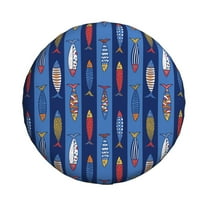 Haiem Spare Tire Cover , Wheel Cover with Cute Fish printed, Camper Spare Tire Cover Fit for Jeep Wrangler Rv SUV Truck Travel Trailer-14 inch