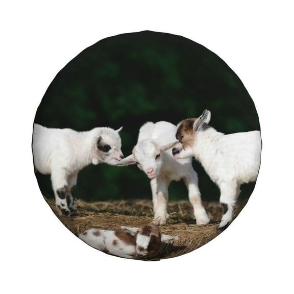Haiem Spare Tire Cover , Wheel Cover with Cute Goat Baby printed, Camper Spare Tire Cover Fit for Jeep Wrangler Rv SUV Truck Travel Trailer-14 inch