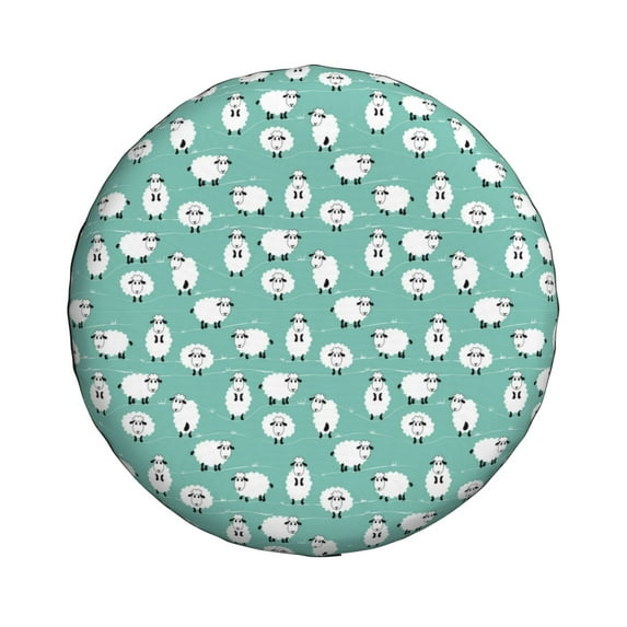 Haiem Spare Tire Cover , Wheel Cover with Cute Sheeps printed, Camper Spare Tire Cover Fit for Jeep Wrangler Rv SUV Truck Travel Trailer-15 inch