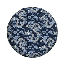 Haiem Spare Tire Cover , Wheel Cover with Dragon printed, Camper Spare Tire Cover Fit for Jeep Wrangler Rv SUV Truck Travel Trailer-14 inch