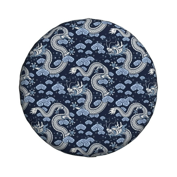 Haiem Spare Tire Cover , Wheel Cover with Dragon printed, Camper Spare Tire Cover Fit for Jeep Wrangler Rv SUV Truck Travel Trailer-14 inch