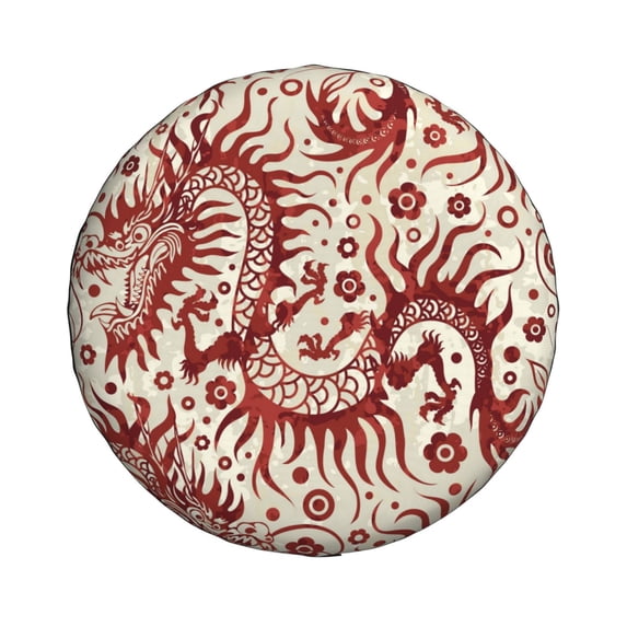 Haiem Spare Tire Cover , Wheel Cover with Dragons1 printed, Camper Spare Tire Cover Fit for Jeep Wrangler Rv SUV Truck Travel Trailer-16 inch