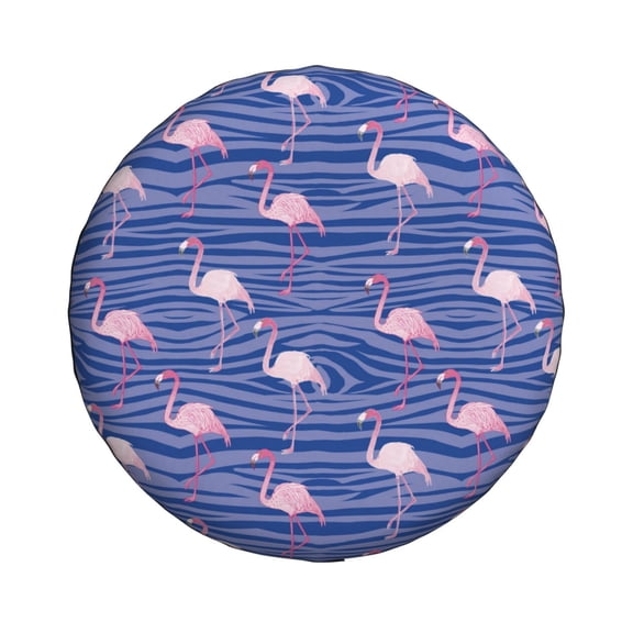 Haiem Spare Tire Cover , Wheel Cover with Flamingo printed, Camper Spare Tire Cover Fit for Jeep Wrangler Rv SUV Truck Travel Trailer-15 inch