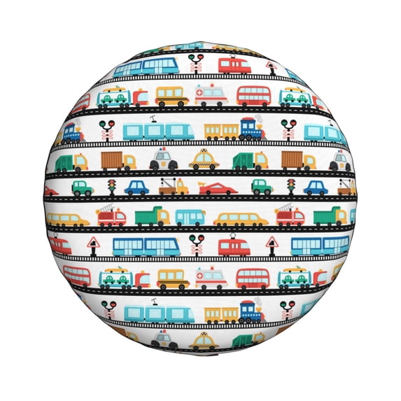 Haiem Spare Tire Cover , Wheel Cover with Funny Transport printed, Camper Spare Tire Cover Fit for Jeep Wrangler Rv SUV Truck Travel Trailer-15 inch