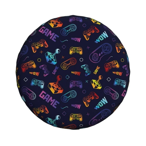 Haiem Spare Tire Cover , Wheel Cover with Games printed, Camper Spare Tire Cover Fit for Jeep Wrangler Rv SUV Truck Travel Trailer-15 inch