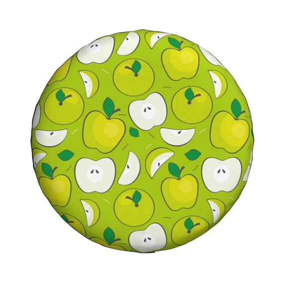 Haiem Spare Tire Cover , Wheel Cover with Green Apple printed, Camper Spare Tire Cover Fit for Jeep Wrangler Rv SUV Truck Travel Trailer-16 inch
