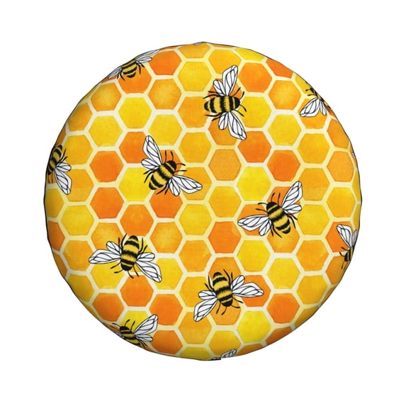 Haiem Spare Tire Cover , Wheel Cover with Honeycombs printed, Camper Spare Tire Cover Fit for Jeep Wrangler Rv SUV Truck Travel Trailer-15 inch