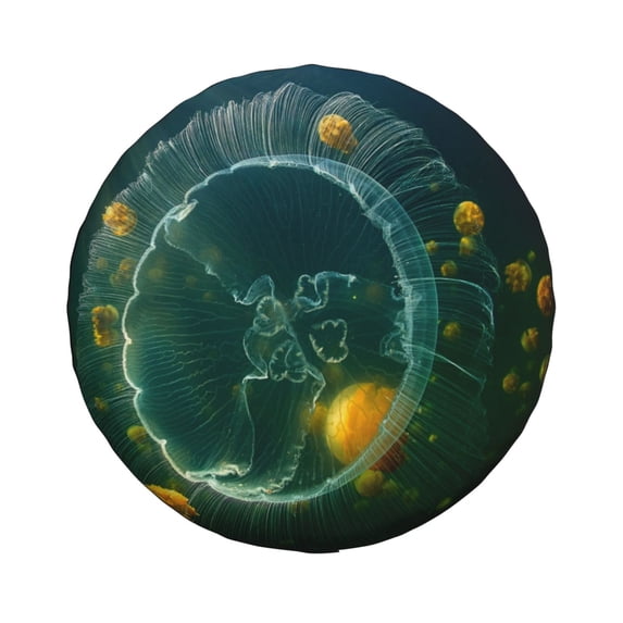 Haiem Spare Tire Cover , Wheel Cover with Jelly Fish printed, Camper Spare Tire Cover Fit for Jeep Wrangler Rv SUV Truck Travel Trailer-15 inch