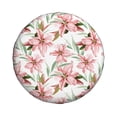 thumbnail image 1 of Haiem Spare Tire Cover , Wheel Cover with Lilies Flowers printed, Camper Spare Tire Cover Fit for Jeep Wrangler Rv SUV Truck Travel Trailer-15 inch, 1 of 8
