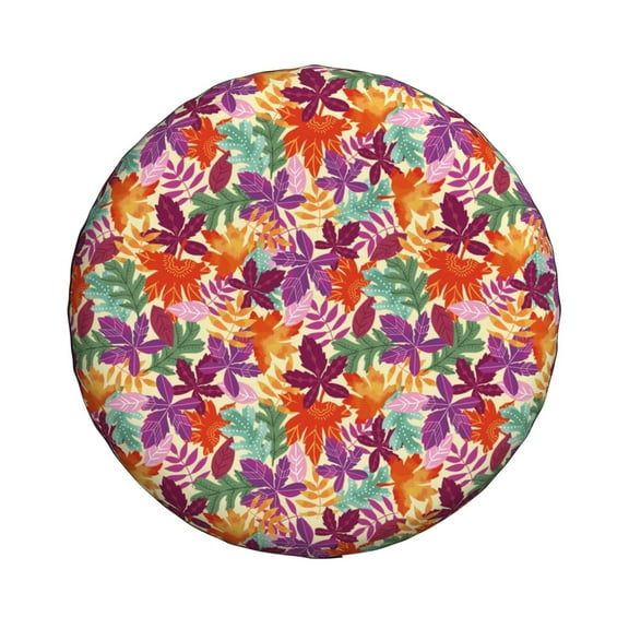 Haiem Spare Tire Cover , Wheel Cover with Maple Leaves printed, Camper Spare Tire Cover Fit for Jeep Wrangler Rv SUV Truck Travel Trailer-17 inch