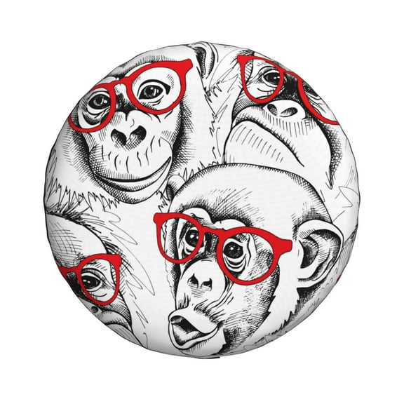 Haiem Spare Tire Cover , Wheel Cover with Monkey printed, Camper Spare Tire Cover Fit for Jeep Wrangler Rv SUV Truck Travel Trailer-14 inch